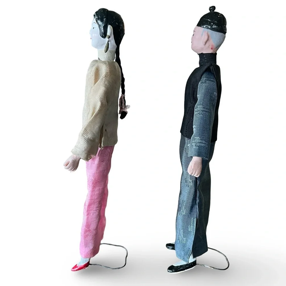 Vintage 1950s Chinese Couple Figures - Picture 4 of 9